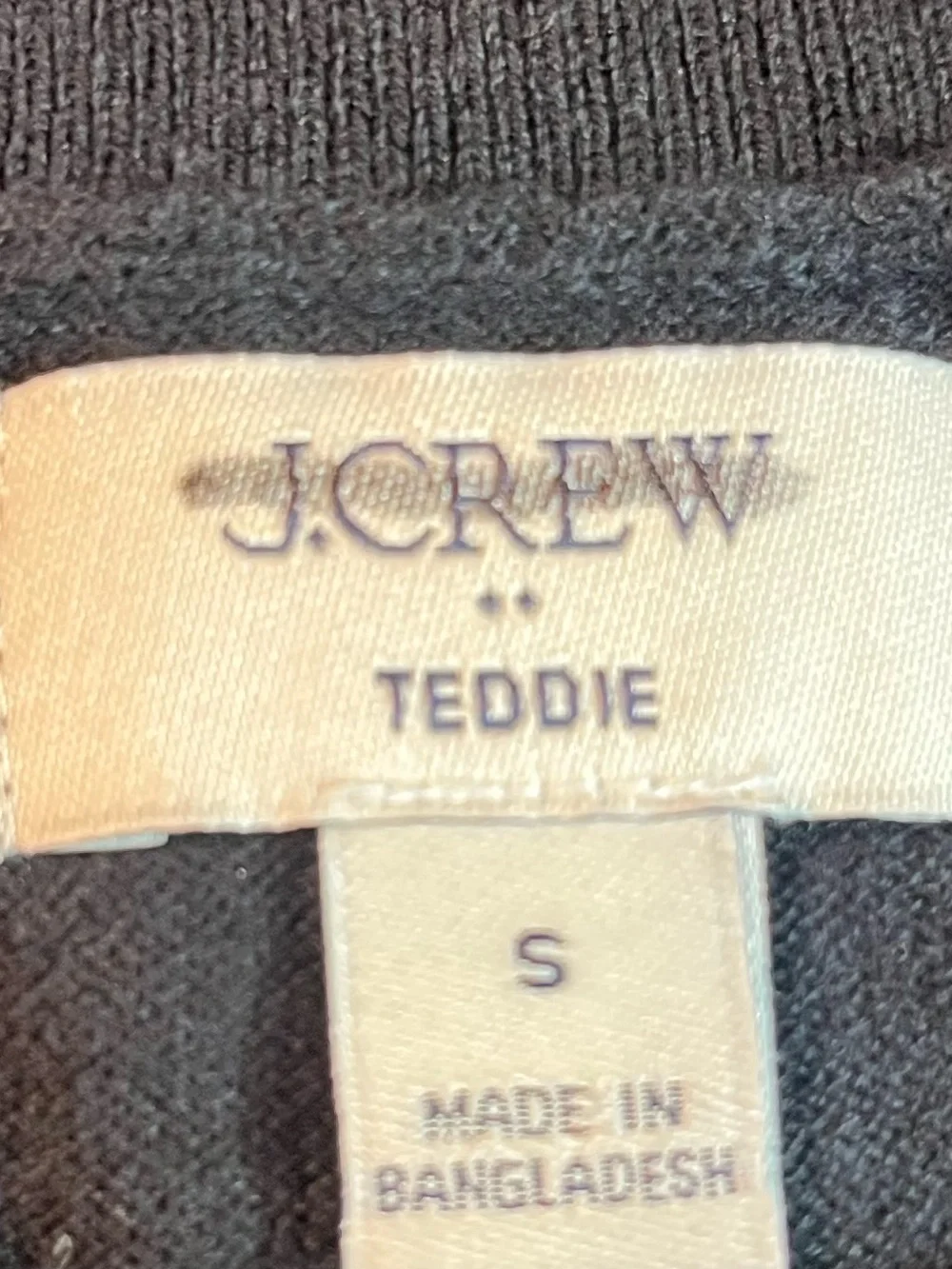 J.Crew Cotton Teddie sweater in black